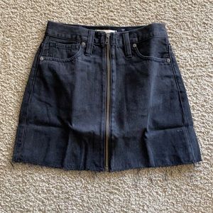 Madewell Rigid Denim A-Line Mini Skirt In Lunar Wash